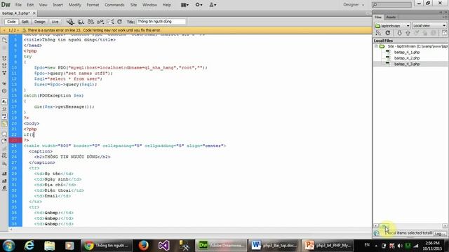 Bài 4: Kết hợp PHP & MySQL - Thư viện PDO (bài tập 4.3 danh sách người dùng) смотреть онлайн
