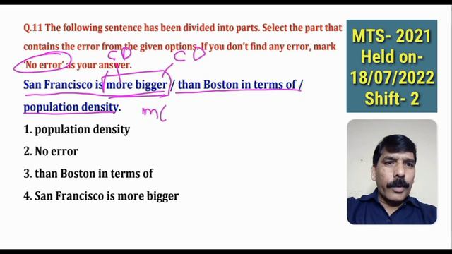 MTS - ENGLISH // Previous Year Paper- 29 // held on 18 July, 2022, Afternoon shift смотреть онлайн