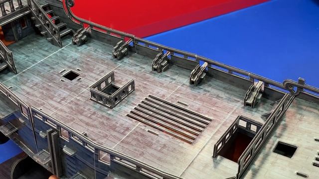 DIY Craft Instruction 3D Puzzle Cubicfun LED Blackbeard's Ship, The Queen Anne's Revenge