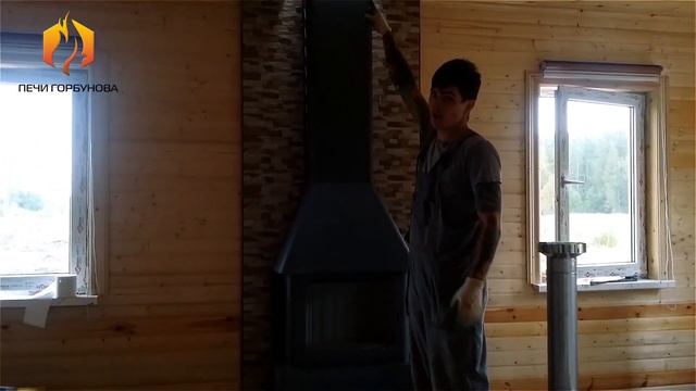 Монтаж печи-камина Бавария 3 стекла в каркасном доме смотреть онлайн