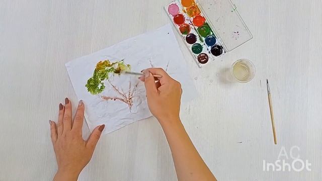 Рисование по мятой бумаге с художником - Александрой Серебровой смотреть онлайн