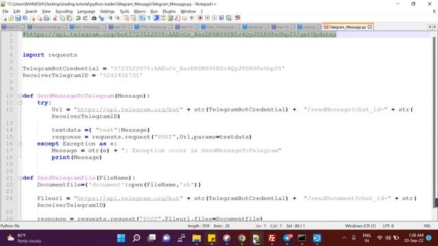 Telegram message integration using Python. смотреть онлайн