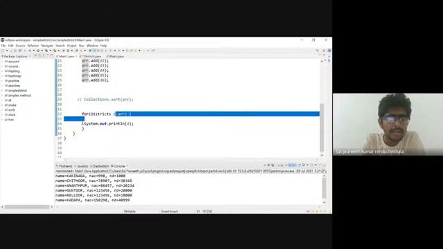 Comparing objects in Arraylist using COMPARABLE with CODE || ADV.Java || Sai Praneeth || KLU смотреть онлайн