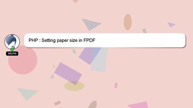 PHP : Setting paper size in FPDF смотреть онлайн
