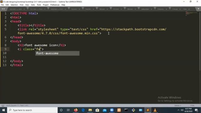 How to add FontAwesome icon to html file. смотреть онлайн
