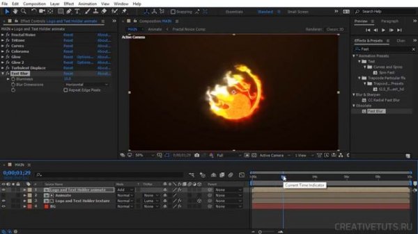Анимация появления лого и текста в огне в After Effects (Fire Logo and Text in After Effects)