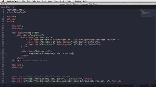 Bootstrap 3 for Web Design 4 2 Tabs смотреть онлайн