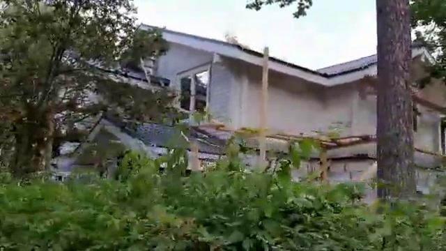 Наружная отделка второго этажа из профилированного бруса комбинированного дома в Пушкино смотреть онлайн