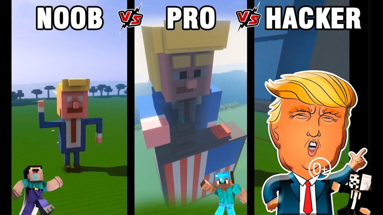Minecraft NOOB Vs PRO Vs HACKER: DONALD TRUMP In Minecraft / Funny Animation 0+
