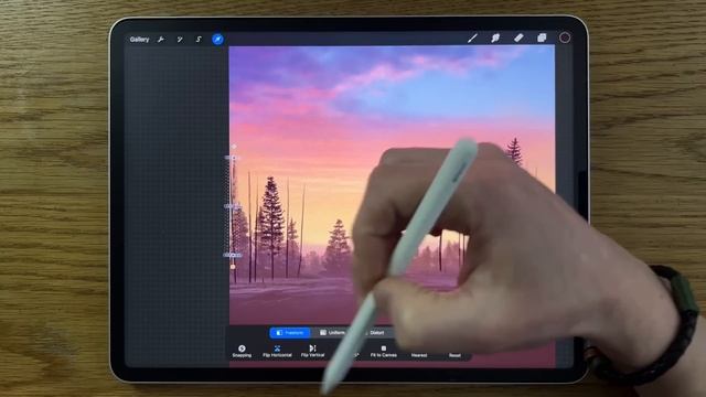 PROCREATE Tutorial, Landscape DRAWING in Easy STEPS - Spring Flower Fields смотреть онлайн