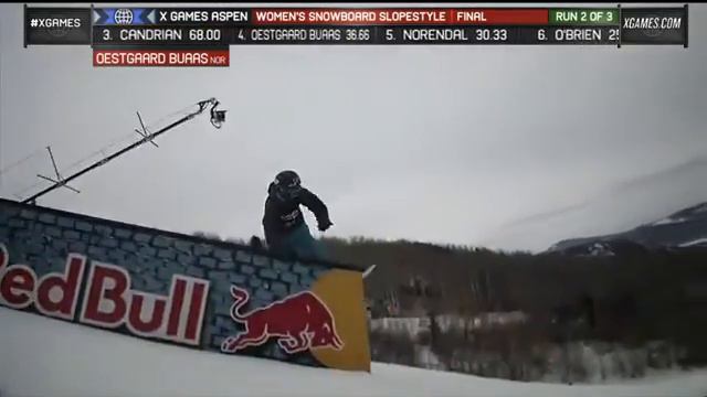 Kjersti Oestgaard Buaas Run 2 Women's Snowboard Slopestyle final - X Games смотреть онлайн