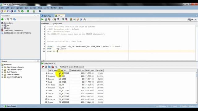 Oracle Database 12c : 08 sorting data (ORDER BY ) смотреть онлайн