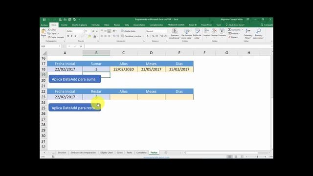 85 Restar un intervalo a una fecha con DATEADD en VBA смотреть онлайн