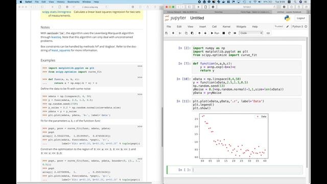 Usando "curve_fit" the SciPy en Python3 смотреть онлайн