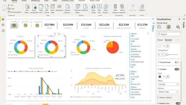 Microsoft Power BI Drop Shadows смотреть онлайн