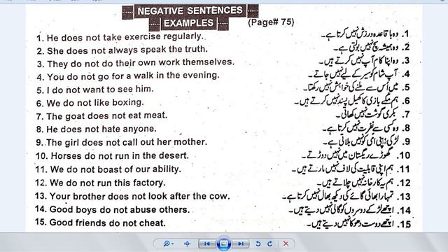 Present Indefinite Tense | Negative Sentences | Translation смотреть онлайн