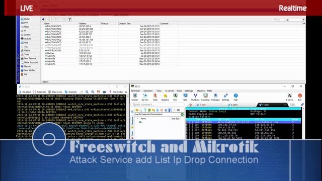 C# Freeswitch and Mikrotik API Detect Attac add ruler list drop Firewall смотреть онлайн