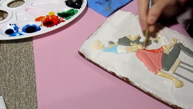 Роспись имбирных пряников. Заливка и роспись красками. смотреть онлайн