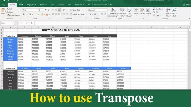 Microsoft Office EXCEL | How to use the Transpose Function - 11 смотреть онлайн