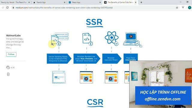 Lập trình NextJs - 02 So sánh SSR, CSR và demo смотреть онлайн