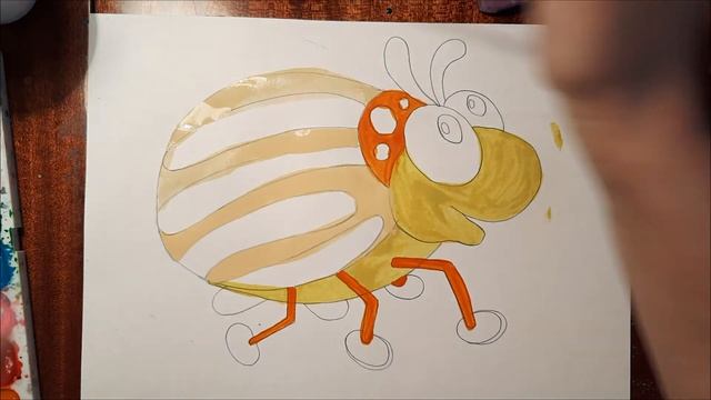 Рисуем по шагам колорадского жука. смотреть онлайн