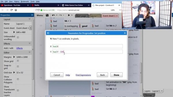Construct 3 Tutorial [04] - Making Your First Game - Part #4 (health counter)