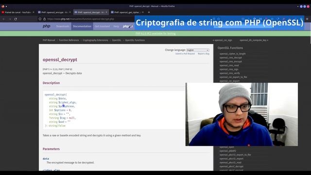 Criptografia de conteúdo (string) com PHP usando OpenSSL смотреть онлайн