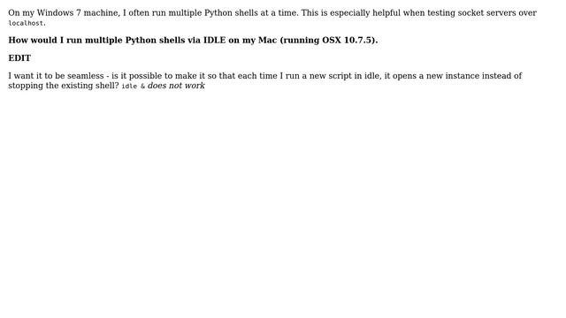 How to open multiple Python shells via IDLE on mac? смотреть онлайн