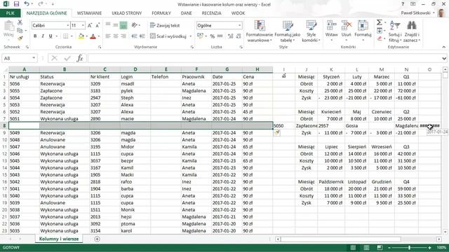 Dodawanie i usuwanie kolumn oraz wierszy - Kurs Excel od podstaw смотреть онлайн