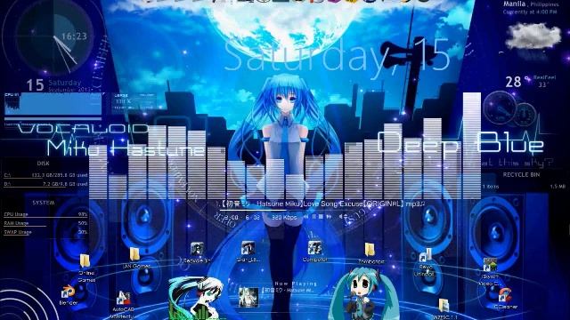 Windows 7 Hatsune Miku theme (customized using Rainmeter + Samurize) by G.P.B. 2012 смотреть онлайн