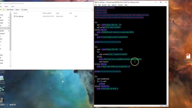 CIS126 Intro to Python Week 12 Try\Catch Construct смотреть онлайн
