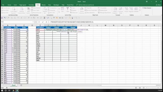 How To Transpose A List Of Varying Values Using TRANSPOSE And OFFSET In Excel смотреть онлайн