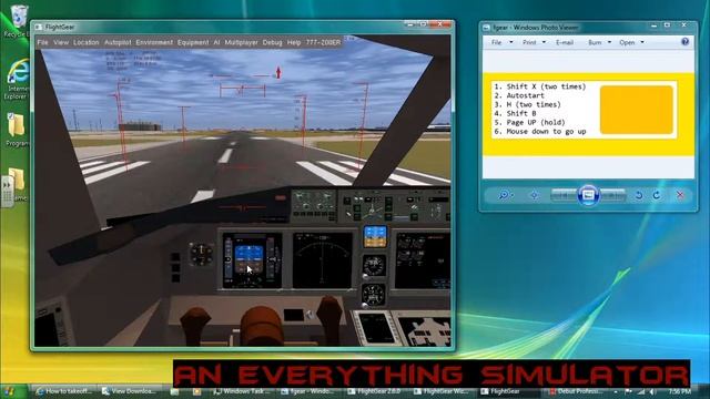 How to start a plane in FlightGear 2.6.1 [FULL HD] смотреть онлайн
