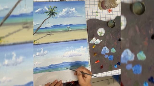 Рисуем море маслом смотреть онлайн