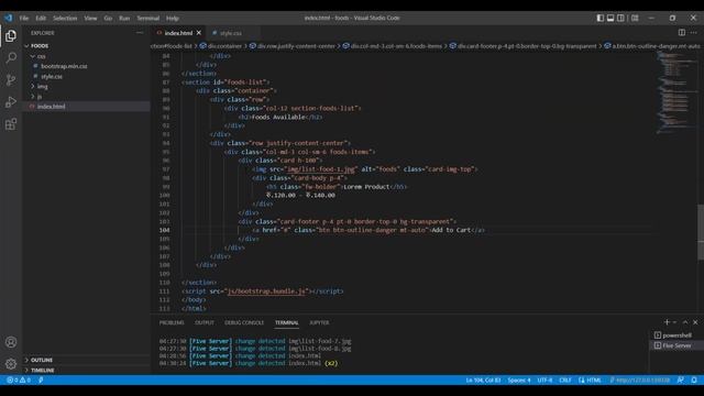 Bootstrap 5 Responsive Website Design   Responsive Foods  Web Site Using Bootstrap 5 Part 2