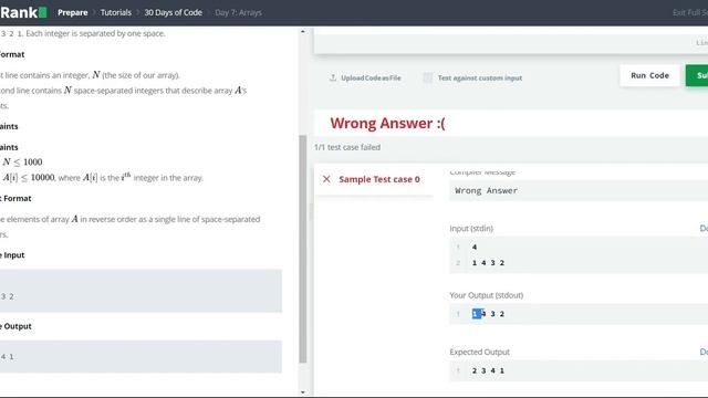 HackerRank 30 Days of Code | Day 7: Arrays | Python смотреть онлайн