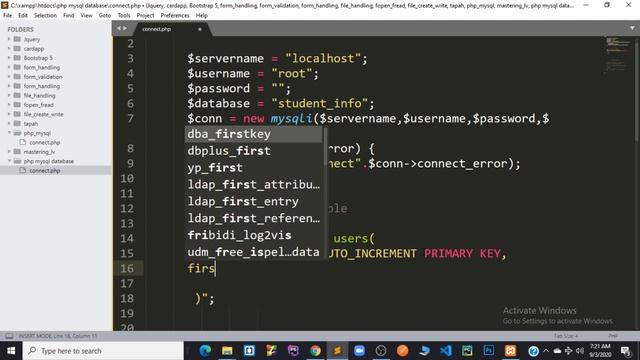 3.PHP MySQL Create Table смотреть онлайн