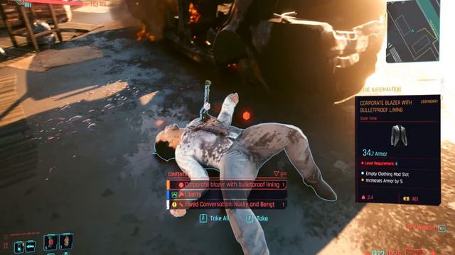 Cyberpunk 2077 Patch 1 5 Legendary Armor Location #2 Corporate Blazer with Bulletproof Lining смотреть онлайн