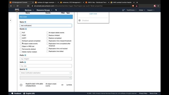 S3 to Lambda trigger example | AWS X-Ray Distributed Tracing in Lambda | AWS Primer | Tech Primers смотреть онлайн