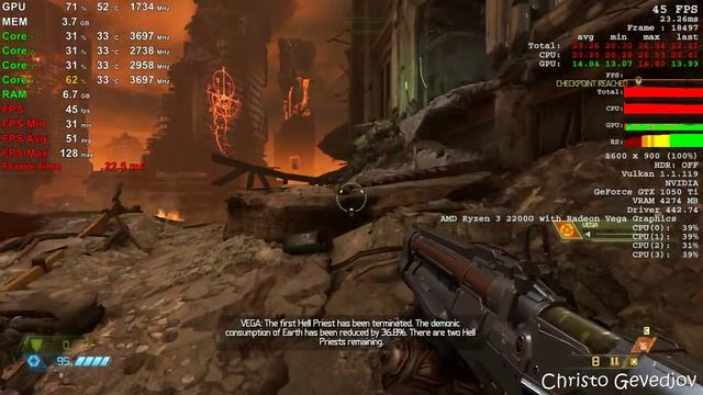 Doom Eternal - GTX 1050 Ti 4GB & Ryzen 3 2200G & 8GB RAM смотреть онлайн