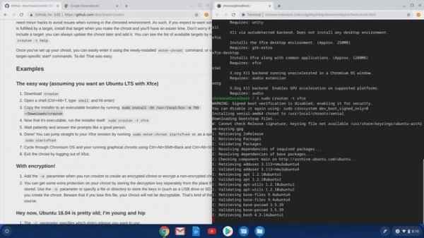 Install Linux in Chrome OS with Crouton