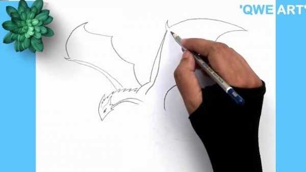 How to draw a Dragon | Flying Dragon Drawing lesson