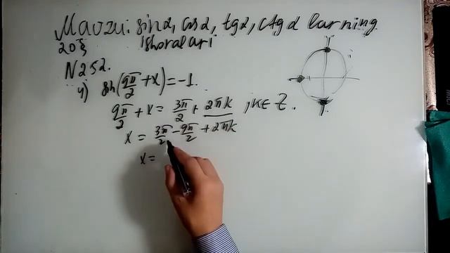9-SINF ALGEBRA MAVZU: SINUS, KOSINUS VA TANGENSNING ISHORALARI . (249-254).