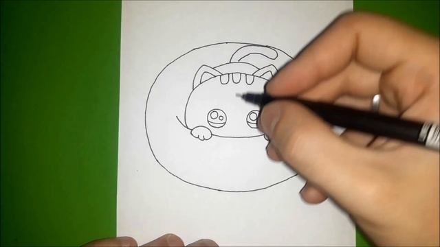 Как нарисовать КОТА В ПОНЧИКЕ? Лёгкие рисунки для срисовки смотреть онлайн