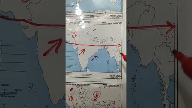कर्क रेखा पर स्थित भारतीय राज्य । World Geography With Map Indian Geography With Map