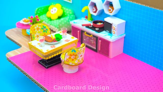 DIY Miniature Cardboard House #64 | Build Amazing 2 Storey Villa With Garden, Pool For Hamster