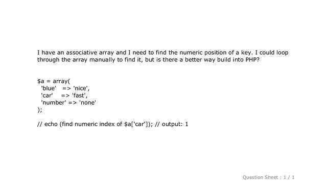 PHP : php - get numeric index of associative array смотреть онлайн