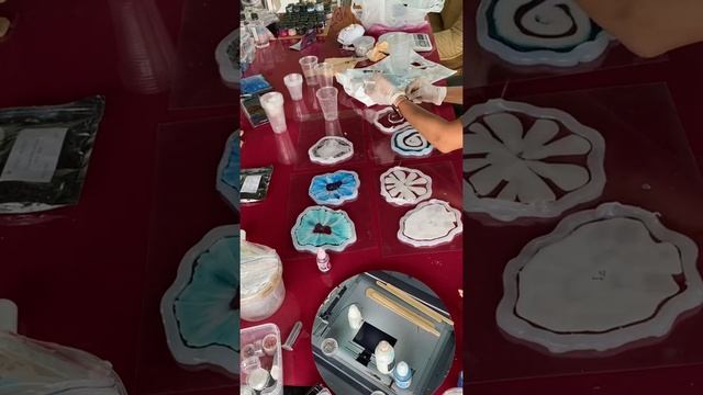 #Подстаканники в технике #resinart . #costers