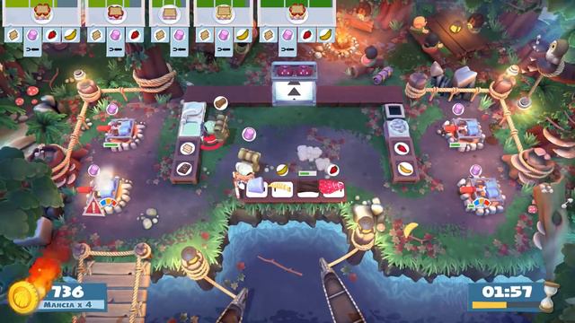 Overcooked 2. Campfire Cook Off 2-3 | 2 Players Online Coop 4 Stars | Score: 1640