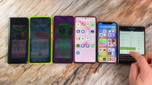 6 Phones Voice Conference Incoming Call Z Fold + iPhone X + Note 10 + A52 + Z Flip + from BlackBerr
